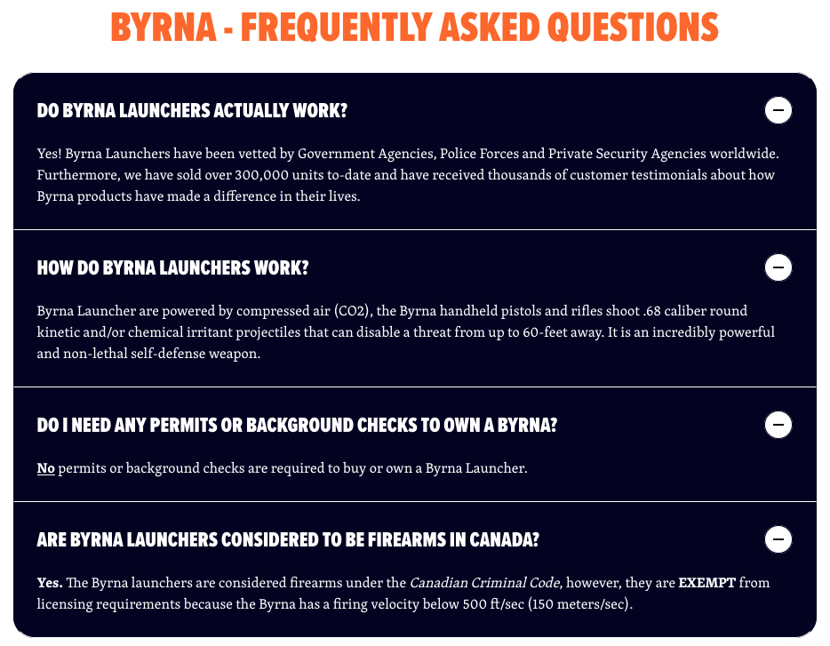 Byrna non-lethal gun
