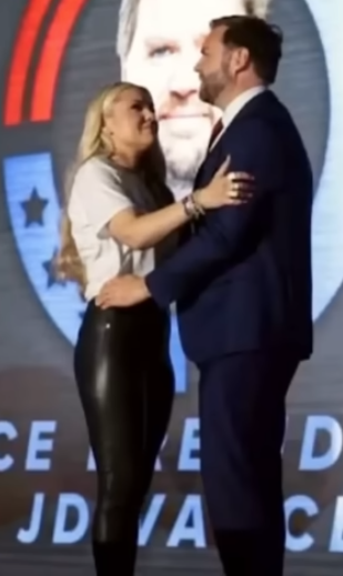 Erika's tight leather pants