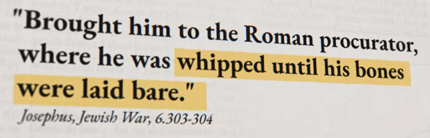 Jesus was whipped to the bone